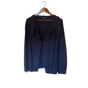 Lands' End Women's L 14-16 Navy Blue Cardigan Sweater